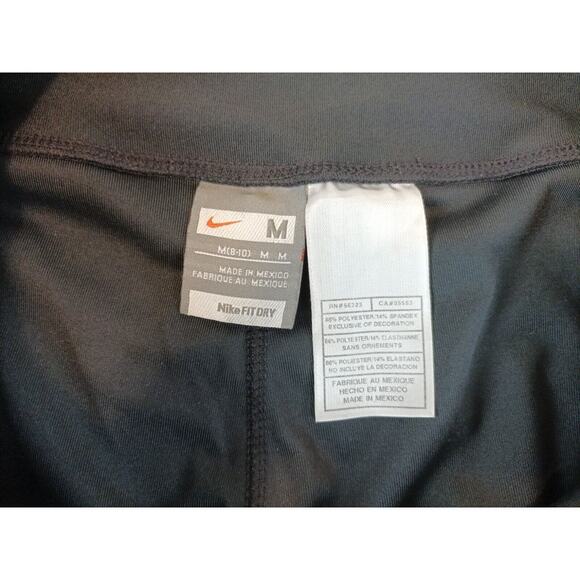 Nike Womens Black Capris Sz M Athletic Fit Dry Performance Training Pants T376 - Picture 5 of 10